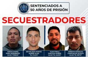 Otra sentencia condenatoria en el combate al secuestro; 50 años de prisión a cuatro criminales: FGE