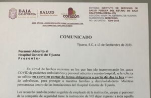 ANTE INCREMENTO DE COVID PIDEN USO OBLIGATORIO DE CUBRE BOCAS EN HOSPITAL DE TIJUANA