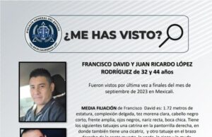 SOLICITAN APOYO PARA LOCALIZAR LOS HERMANOS FRANCISCO DAVID Y JUAN RICARDO LÓPEZ RODRÍGUEZ