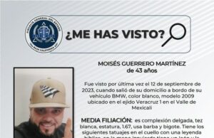 ESTÁ DESAPARECIDO MOISÉS GUERRERO MARTÍNEZ DEL EJIDO VERACRUZ 1, PIDEN APOYO PARA SU LOCALIZACIÓN