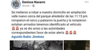 Alertan de robo a domicilio por personas armadas en el Valle de Mexicali