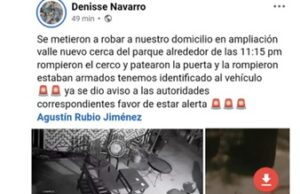 Alertan de robo a domicilio por personas armadas en el Valle de Mexicali